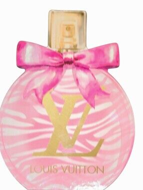 At Home Louis Vuitton Zebra Glitter Logo Accent Wood Decorative Perfume Bottle